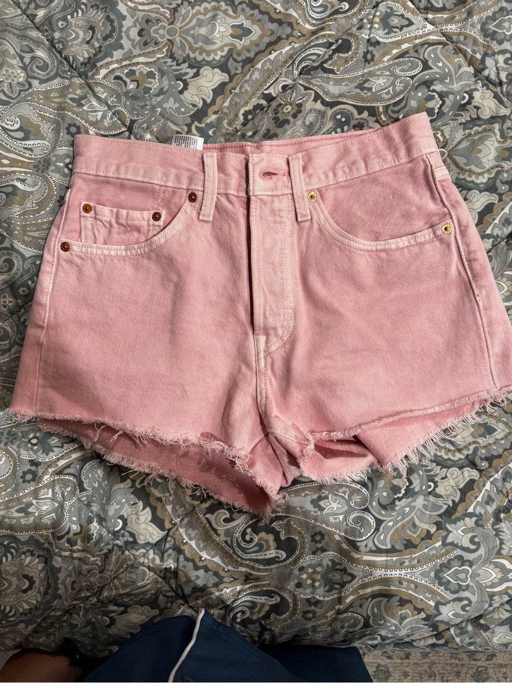 Levi's Pink High-Waist Denim Cutoff Shorts